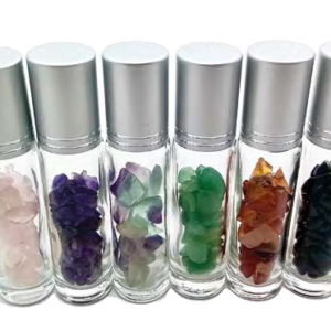 CHAKRA SET - 7 mini roll-on con pietre abbinate ai Chakra - Per oli essenziali