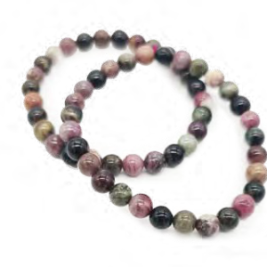 Bracciale Cristalloterapeutico - Tormalina policroma - Sfere 6mm