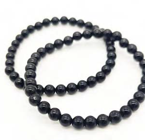 Bracciale Cristalloterapeutico - Tormalina Nera - Sfere 6mm