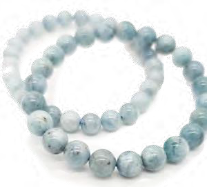 Bracciale Cristalloterapeutico - Acquamarina - Sfere 6mm
