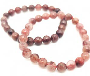 Bracciale Cristalloterapeutico - Quarzo rutilato - Sfere 6mm