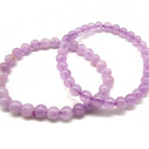 Bracciale Cristalloterapeutico - Giada lavanda - Sfere 6mm