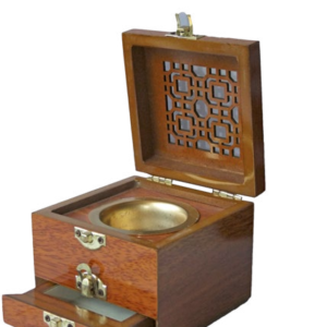 BRUCIA INCENSO/RESINA IN LEGNO COMPACT QUADRATO