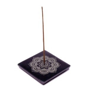 Brucia incenso in pietra ollare con mandala -- 10.5 cm