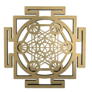 Targa in legno Metatron Sri Yantra 15 cm