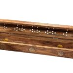 Brucia incensi legno scatola fiore della vita aperto