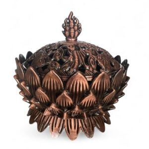 Incensiere Dorje Fiore in metallo ramato – stile orientale